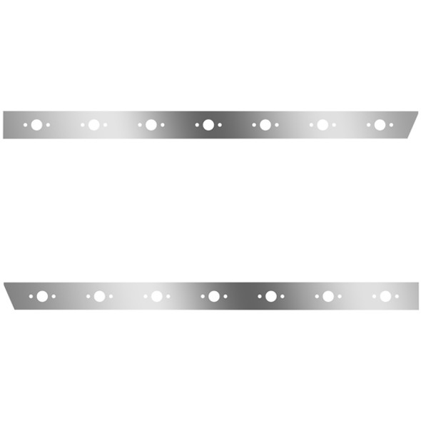 3 Inch Stainless Steel Standard Cab Panels W/ 14 P3 Light Holes For Peterbilt 378, 379, 388, 389