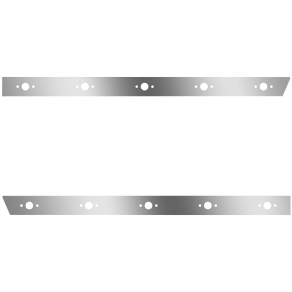 3 Inch Stainless Steel Cab Panels W/ 10 P3 Light Holes For Peterbilt 378, 379, 388, 389