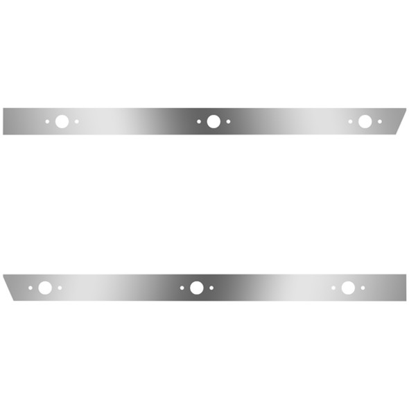 4 Inch Stainless Steel Extended Cab Panels W/ 6 P1 Light Holes For Peterbilt 378, 379, 388, 389