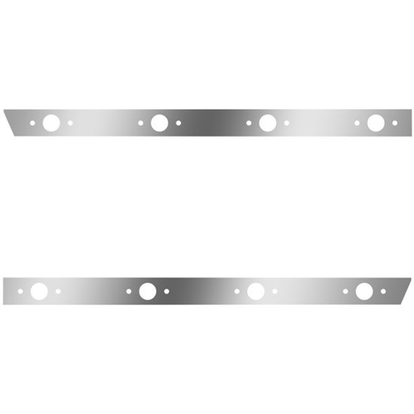 3 Inch Stainless Steel Cab Panels W/ 8 P1 Light Holes For Peterbilt 386 W/ Cab-Mount Exhaust