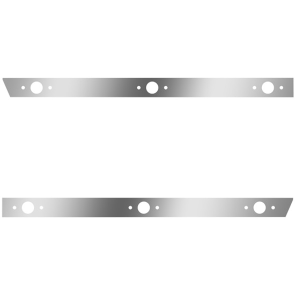 3 Inch Stainless Steel Cab Panels W/ 6 P1 Light Holes For Peterbilt 386 W/ Rear-Mount Exhaust