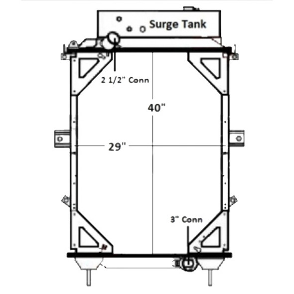 TPHD Radiator W/ 4 Row, Surge Tank And Framework