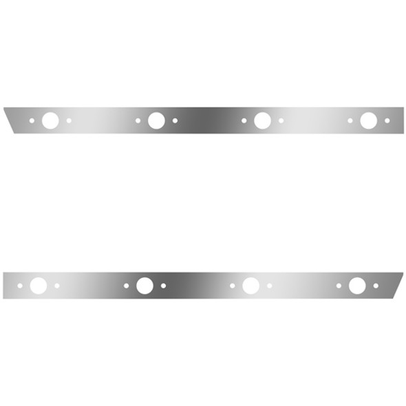 2.5 Inch Stainless Steel Cab Panels W/ 8 P1 Light Holes For 2012 thru 2016 Peterbilt 386 W/ Cab-Mount Exhaust