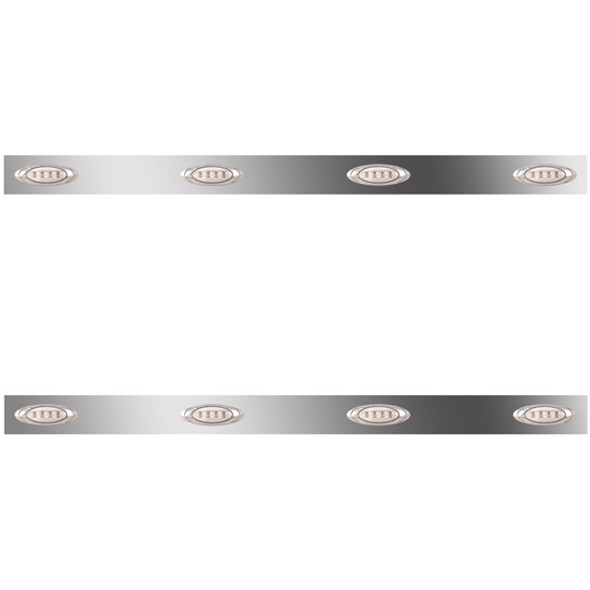 2.5 Inch Sleeper Panels W/ 8 P1 Amber/Clear LEDs For Peterbilt 386 W/ 48 Inch Sleeper