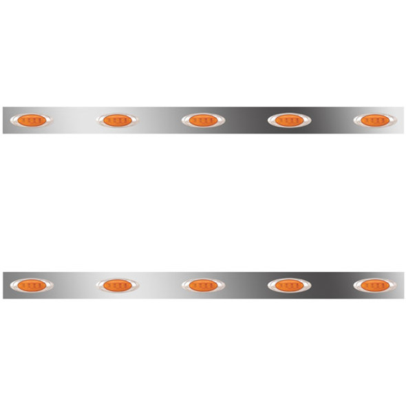 2.5 Inch Sleeper Panels W/ 10 P1 Amber/Amber LEDs For Peterbilt 386 W/ 63 Inch Sleeper