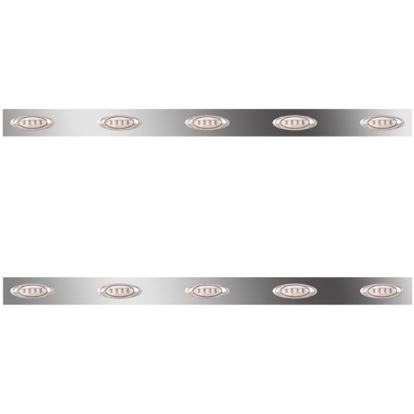 2.5 Inch Sleeper Panels W/ 10 P1 Amber/Clear LEDs For Peterbilt 386 W/ 63 Inch Sleeper