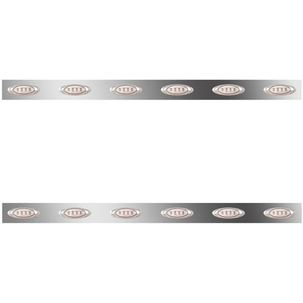 2.5 Inch Sleeper Panels W/ 12 P1 Amber/Clear LEDs For Peterbilt 386 W/ 70 Inch Sleeper