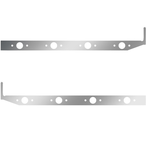 44 Inch Stainless Sleeper Panel W/ Extension W/ 8 P1 Light Holes For Peterbilt 567, 579 W/ Fairings