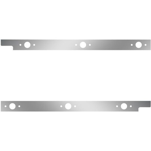 4 Inch Stainless Steel Cab Panels W/ 6 P1 Light Holes For Peterbilt 567 SFA