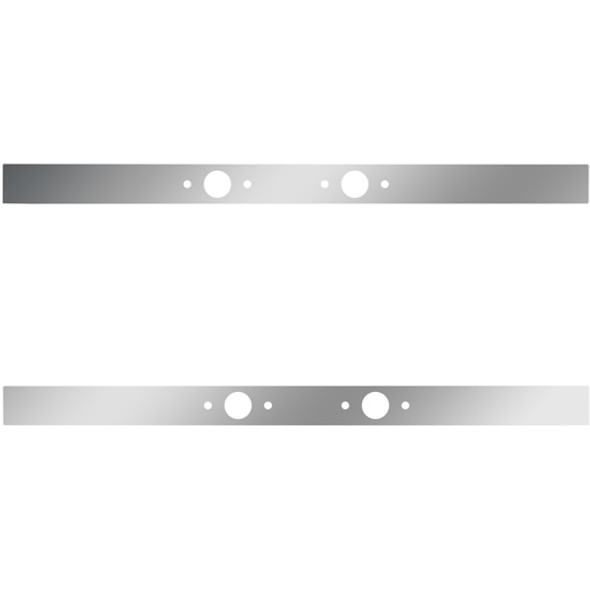 44 Inch Stainless Sleeper Panel W/O Extension W/ 4 P1 Light Holes For Peterbilt 567, 579