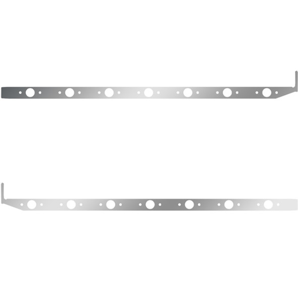 72 Inch Stainless Sleeper Panel W/ Extension W/ 14 P1 Light Holes For Peterbilt 567, 579