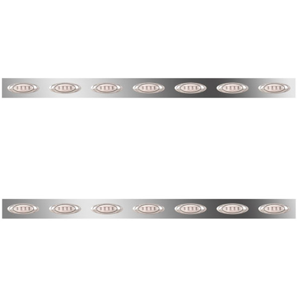 2.5 Inch Sleeper Panels W/ 14 P1 Amber/Clear LEDs For Peterbilt 386 W/ 63 Inch Sleeper