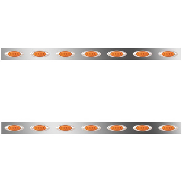 2.5 Inch Sleeper Panels W/ 14 P1 Amber/Amber LEDs For Peterbilt 386 W/ 63 Inch Sleeper