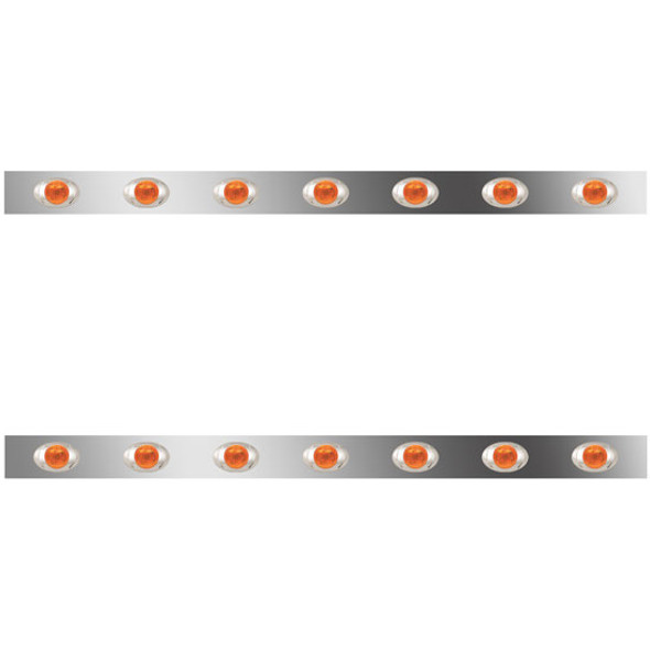 2.5 Inch Sleeper Panels W/ 14 P3 Amber/Amber LEDs For Peterbilt 386 W/ 63 Inch Sleeper