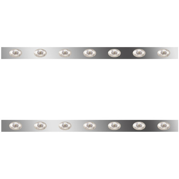 2.5 Inch Sleeper Panels W/ 14 P3 Amber/Clear LEDs For Peterbilt 386 W/ 63 Inch Sleeper