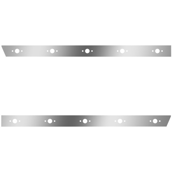 2.5 Inch Stainless Steel Cab Panels W/ 10 P3 Light Holes For Peterbilt 386 W/ Rear-Mount Exhaust