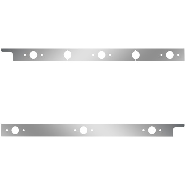 Stainless Steel Cab Panels W/ 6 P1 Light Holes, Dual Block Heater Plug For Peterbilt 567, 579 Day Cab 113, 117 W/ Cab-Mount Exhaust