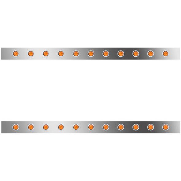 2.5 Inch Sleeper Panels W/ 22 P3 Amber/Amber LEDs For Peterbilt 386 W/ 70 Inch Sleeper