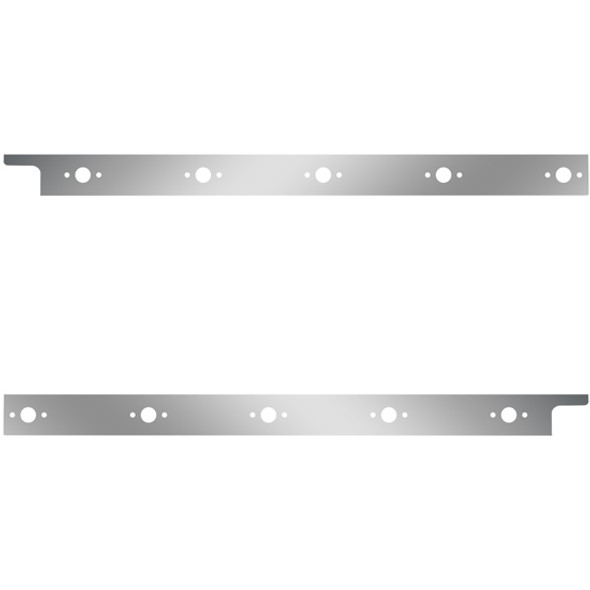 Stainless Steel Cab Panels W/ 10 P3 Light Holes For Peterbilt 567, 579 W/ Cab-Mount Exhaust