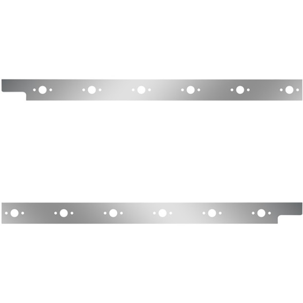 Stainless Steel Cab Panels W/ 12 P3 Light Holes For Peterbilt 567, 579 W/ Cab-Mount Exhaust