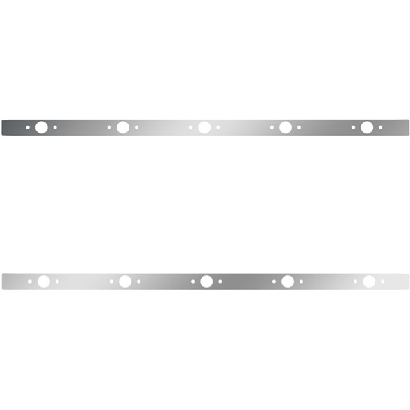 72 Inch Stainless Sleeper Panel W/O Extension W/ 10 P1 Light Holes For Peterbilt 567, 579