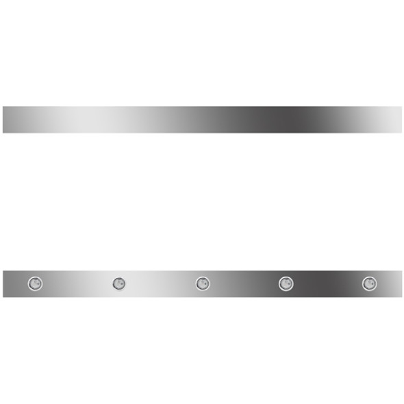 36 Inch Stainless Downglow Sleeper Panels W/ 10 - 3/4 Inch Amber/Clear LEDs For Peterbilt