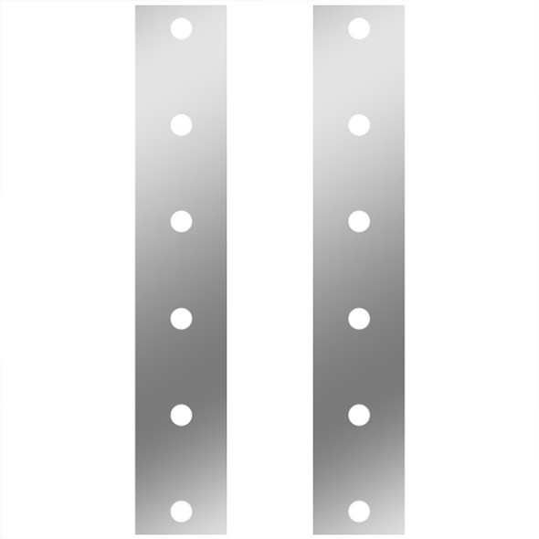 15 Inch Stainless Steel Rear Air Cleaner Panels W/ 12- Round 3/4 Inch Light Holes - Pair  For Peterbilt 378, 379, 388, 389