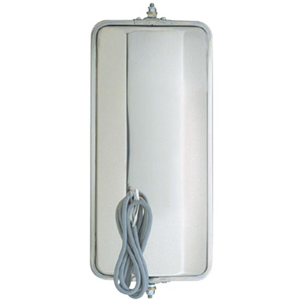 TPHD 7 X 16 Inch Stainless Steel West Coast Mirror - Heated And Motorized With 10 Foot Harness For Driver Side