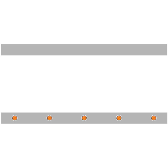 4 Inch Paintable Sleeper Panels W/ 10 - 3/4 Inch Round Amber/Amber Downglow LEDs For Peterbilt 378, 379, 388, 389