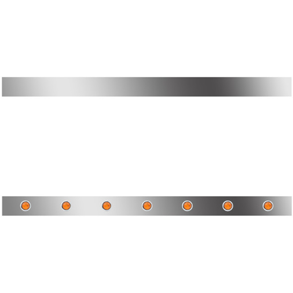 3 Inch Stainless Steel Sleeper Panels W/ 14 - 3/4 Inch Round Amber/Amber Downglow LEDs