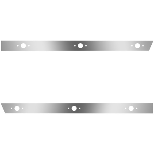 3 Inch Stainless Steel Extended Cab Panels W/ 6 P1 Light Holes For Peterbilt 388, 389