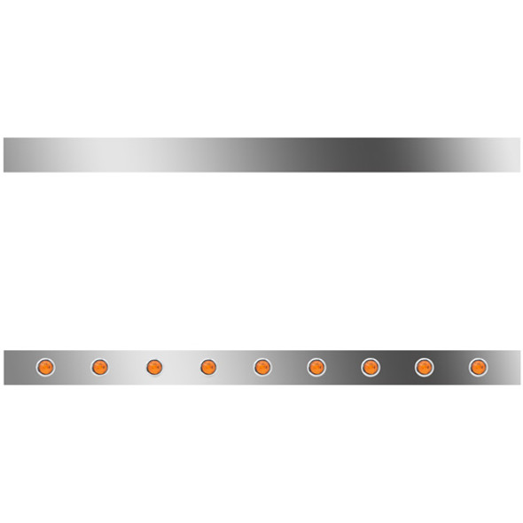 6.5 Inch Stainless Steel Sleeper Panels W/ 18 - 3/4 Inch Round Amber/Amber Downglow LEDs
