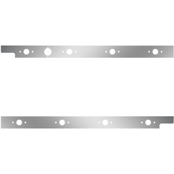 Stainless Steel Cab Panels W/ Block Heater Plug, 8 P1 Light Holes For Peterbilt 567 SBA & 579 W/ Rear-Mount Exhaust