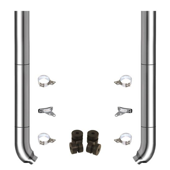 TPHD 8-5 X 114 Inch Chrome Exhaust Kit W/ Flat Top Stacks & OE Style Elbows