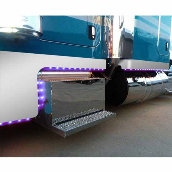 3.5 Inch SS Panel Kit W/ 100 Bullseye Dual Rev Amber-Clear-Purple LED Lights  For 70 & 78 Inch Sleeper