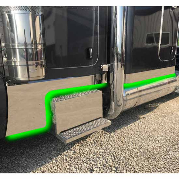 4.5 Inch SS Panel Kit W/ 85 Bullseye Dual Rev Amber-Clear-Green LED Lights  For 48 & 58 Inch Sleeper