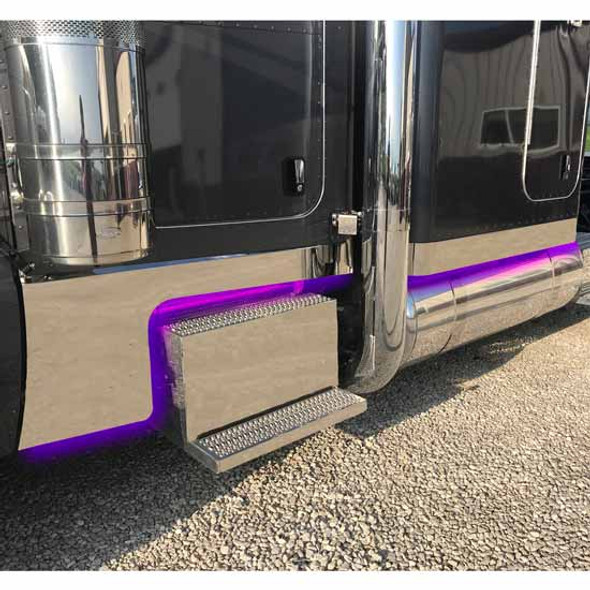 4.5 Inch SS Panel Kit W/ 85 Bullseye Dual Rev Amber-Clear-Purple LED Lights  For 48 & 58 Inch Sleeper