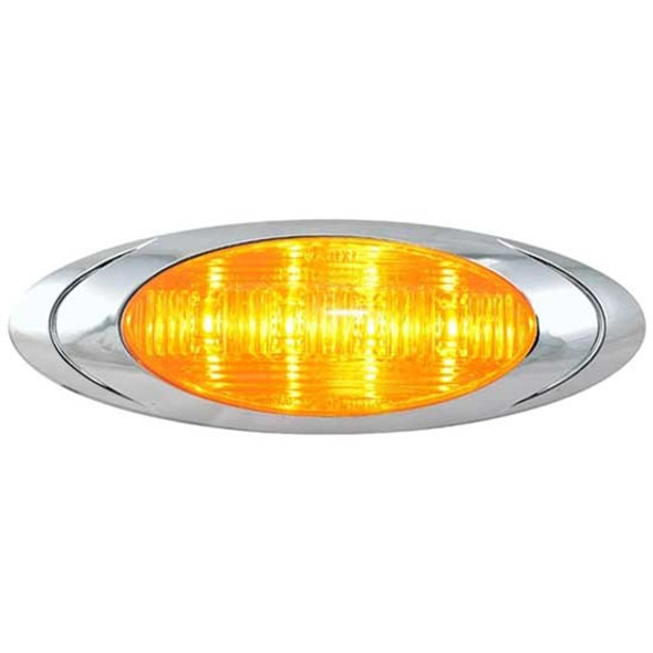 Magnum Oval Marker Light W/ Bezel - Amber LED / Amber Lens