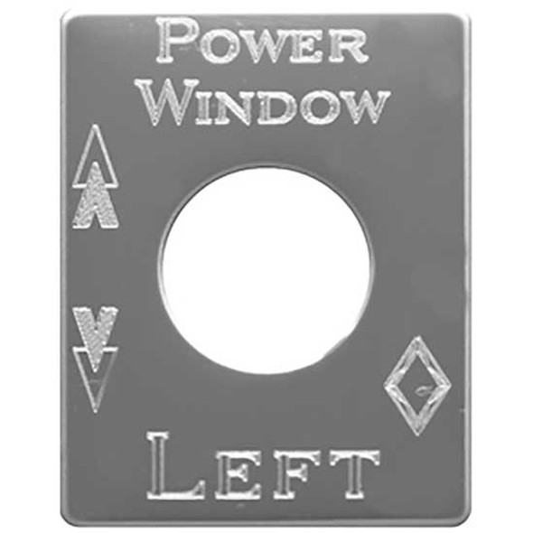 Rockwood Stainless Steel Power Window Left Switch ID Plate For Kenworth
