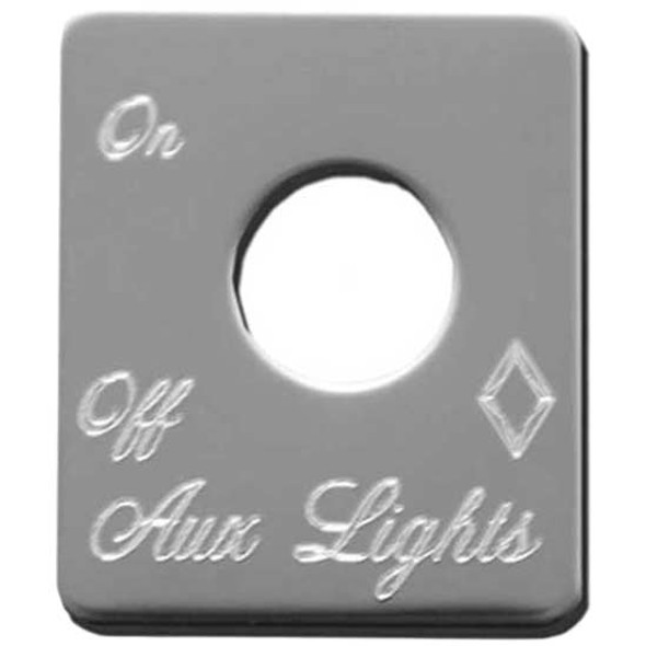 Rockwood Stainless Steel Aux Lights Switch Trim Plate For Peterbilt