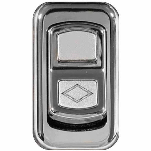 Rockwood Blank Chrome Rocker Switch Cover W/ Logo For Peterbilt 2006-Newer