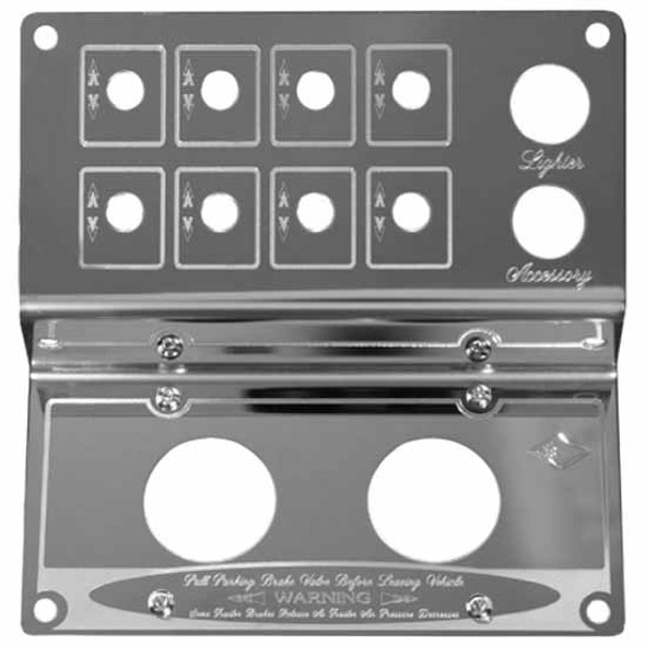 Rockwood Stainless Steel Control Panel With 8 Switches For Peterbilt 378, 379