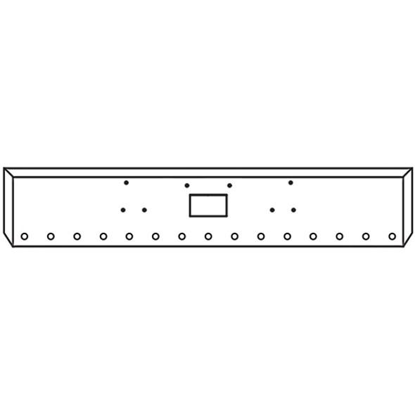 18 Inch Chrome Texas Boxed End Bumper W/ Center Tow & 23 - 2 Inch Light Holes For Peterbilt 378 & 379