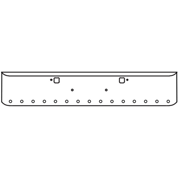 18 Inch Chrome Texas Rolled End Bumper W/ Tow, 15 - 2 Inch Light Holes For Peterbilt 367, 388, 389 & 567 SFA