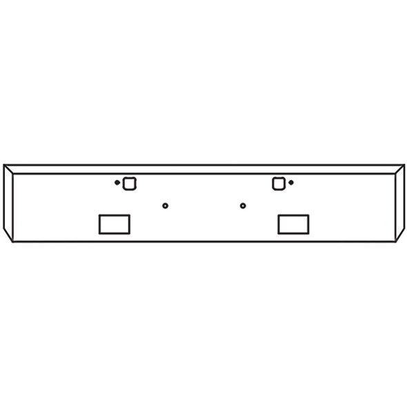 18 Inch Chrome Texas Boxed End Bumper W/ Tow, Square Fog Light Holes For Peterbilt 367, 388, 389, 567 SFA