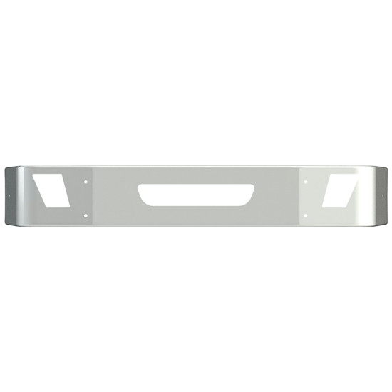 16 Inch Chrome Wrap Around Style Bumper W/ Center Vent & OEM Style Driving Light Holes For Volvo VNL Gen II
