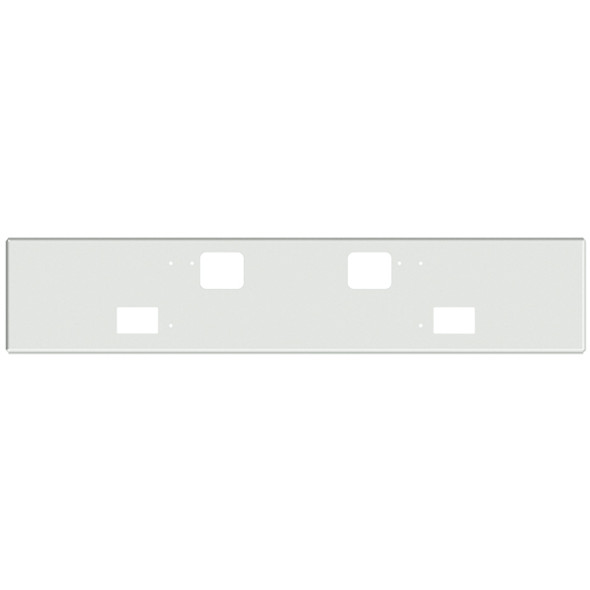 18 Inch Chrome Boxed End Bumper W/ Square Fog Light & Step Holes For Freightliner Classic XL 2008-2010