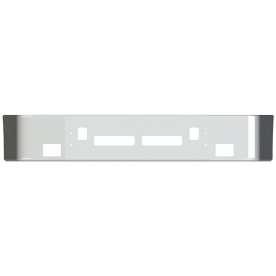 12 Inch Chrome Bumper, 10 Gauge W/Fog, Tow & Vent Holes Replaces Clad Bumper, 10 Gauges For Volvo VNL Gen I 1997-2003