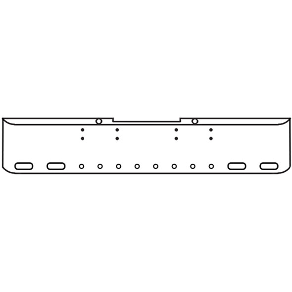 18 Inch Chrome Rolled End American Eagle Bumper W/ 4 Oval & 8 - 2 Inch Light Holes For Peterbilt 352 & 359