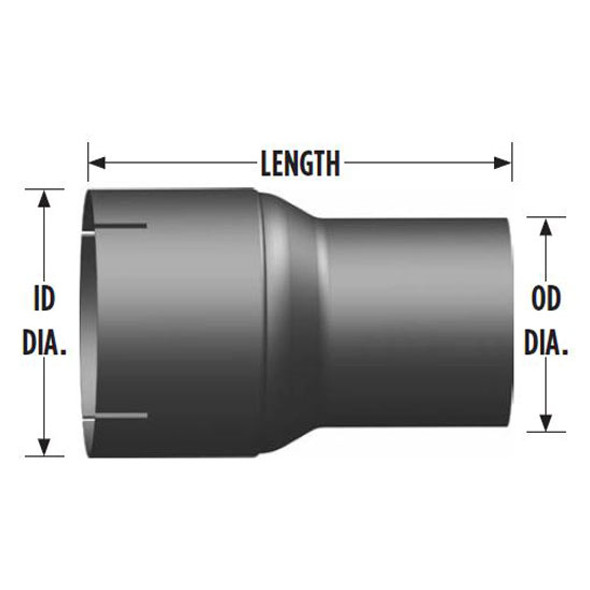 BESTfit 8 Inch Aluminized Steel Exhaust Adapter 8 ID To 5 O.D.